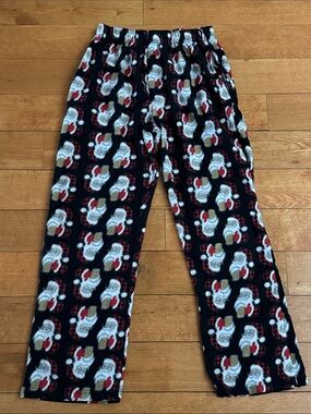Follow Me mens Santa Claus fleece pajama pants size M.